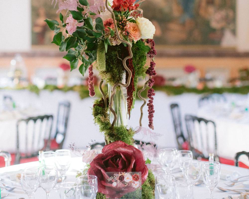 Bouquet de fleurs sur la table - Hotel de charme Sologne – Château les Muids